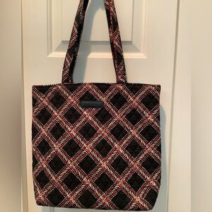 Vera Bradley Black and Red Tote Bag with Geometric Design